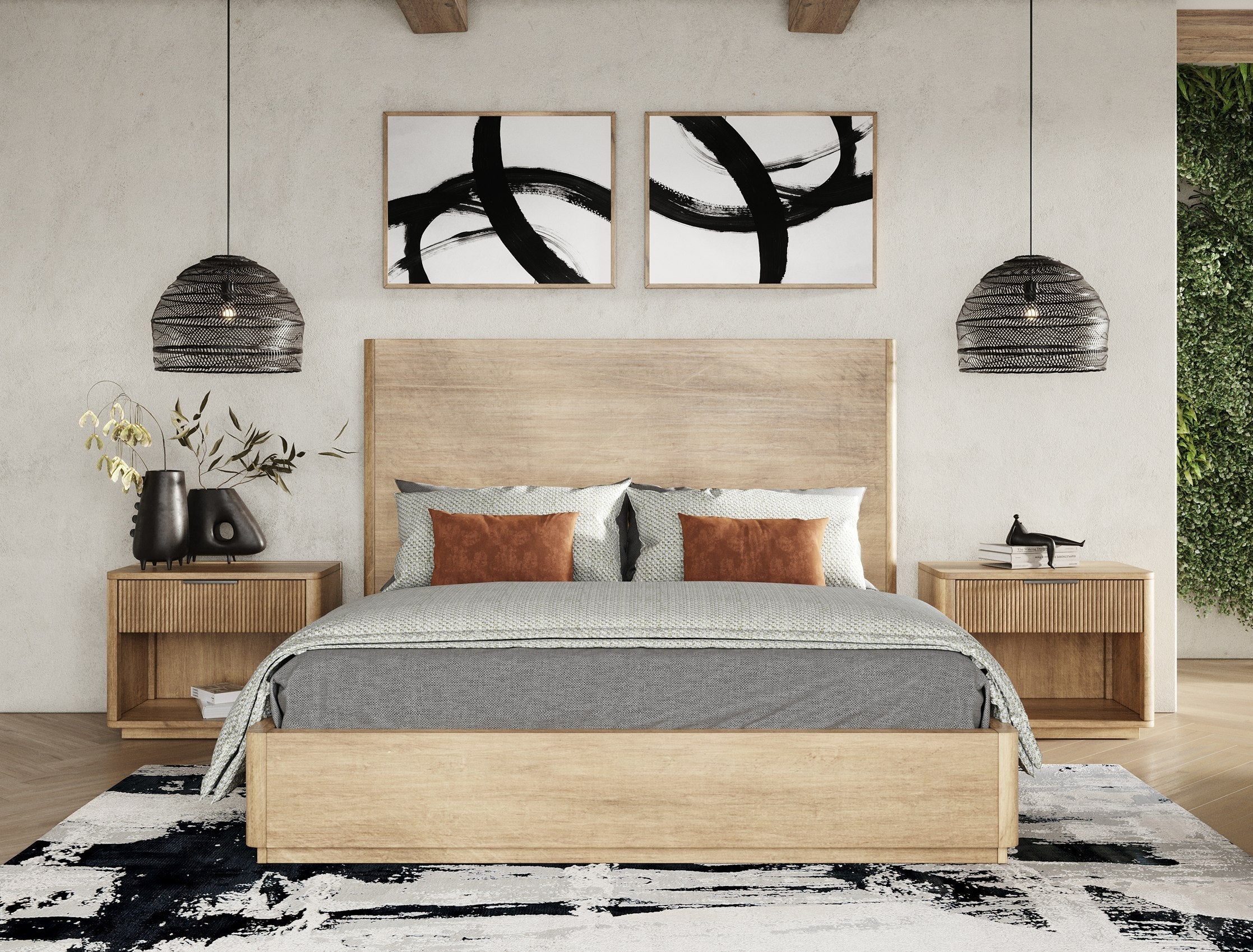 Nova Domus Santa Monica Modern Natural Oak Bedroom Set Model VGMABR-144-SET