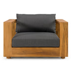 Renava Santorini Outdoor Grey Olefin Fabric & Natural Teak Sofa Set Model VGEF-CROVIE-SET