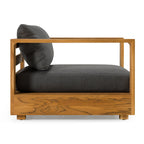 Renava Santorini Outdoor Grey Olefin Fabric & Natural Teak Sofa Set Model VGEF-CROVIE-SET