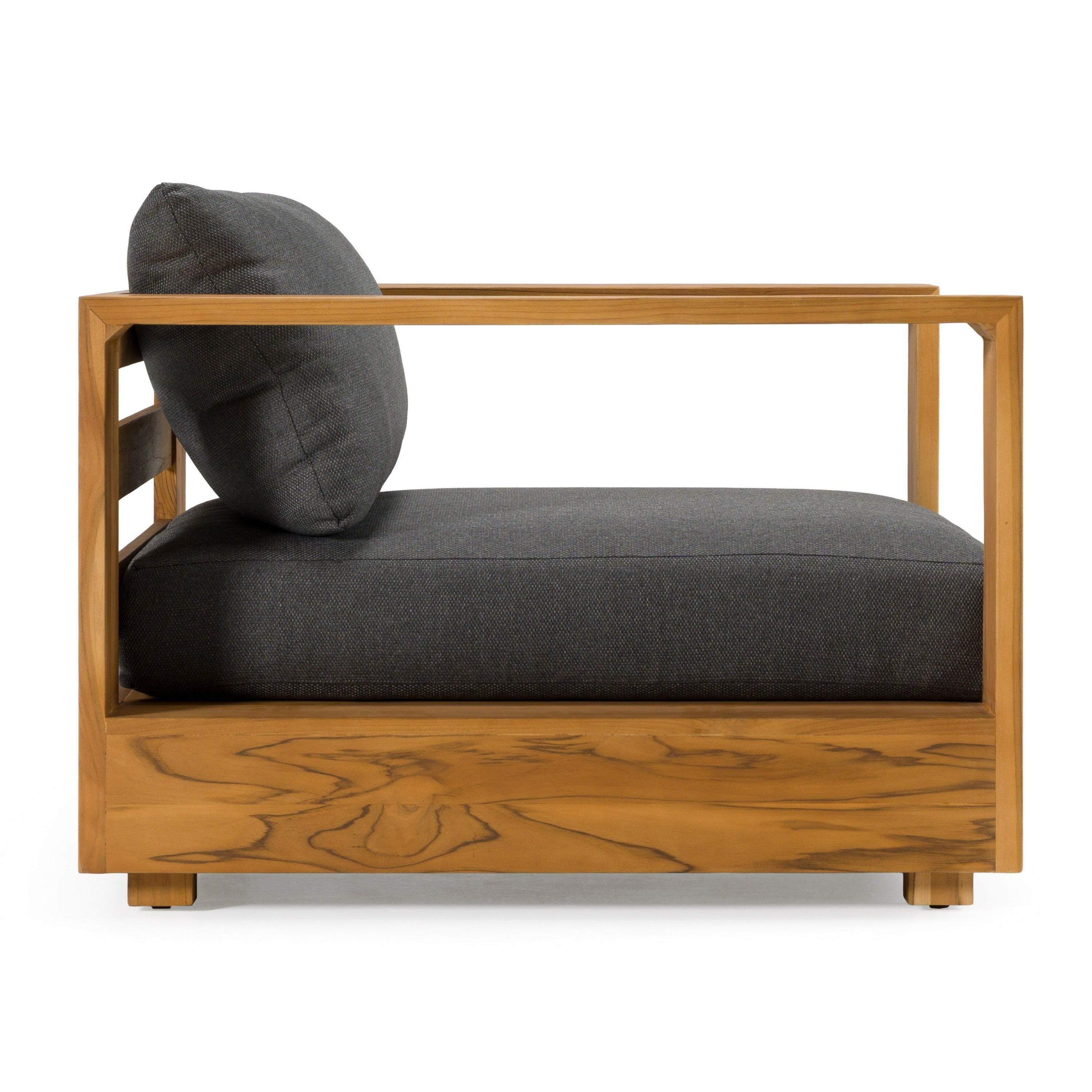 Renava Santorini Outdoor Grey Olefin Fabric & Natural Teak Sofa Set Model VGEF-CROVIE-SET