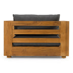 Renava Santorini Outdoor Grey Olefin Fabric & Natural Teak Sofa Set Model VGEF-CROVIE-SET