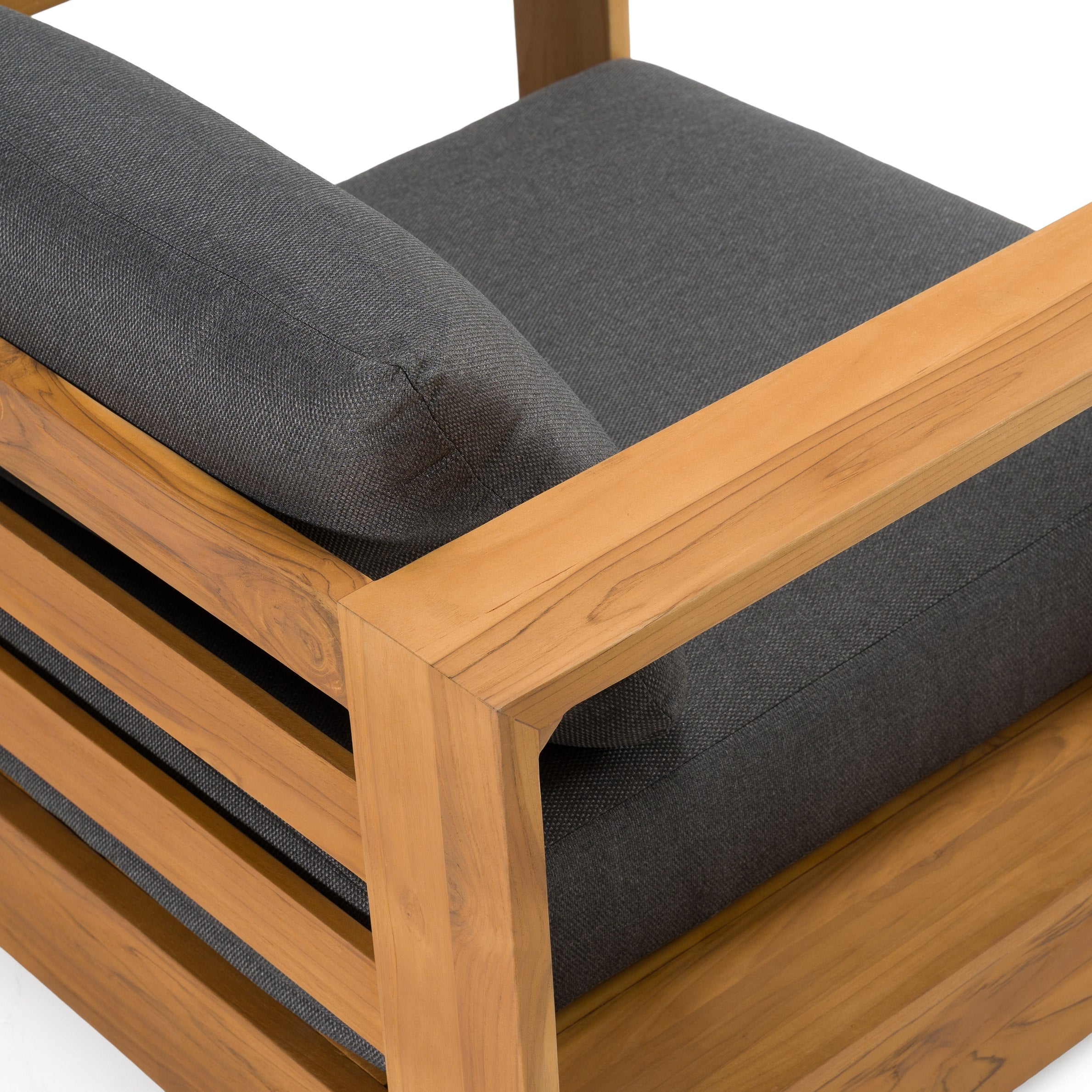 Renava Santorini Outdoor Grey Olefin Fabric & Natural Teak Sofa Set Model VGEF-CROVIE-SET