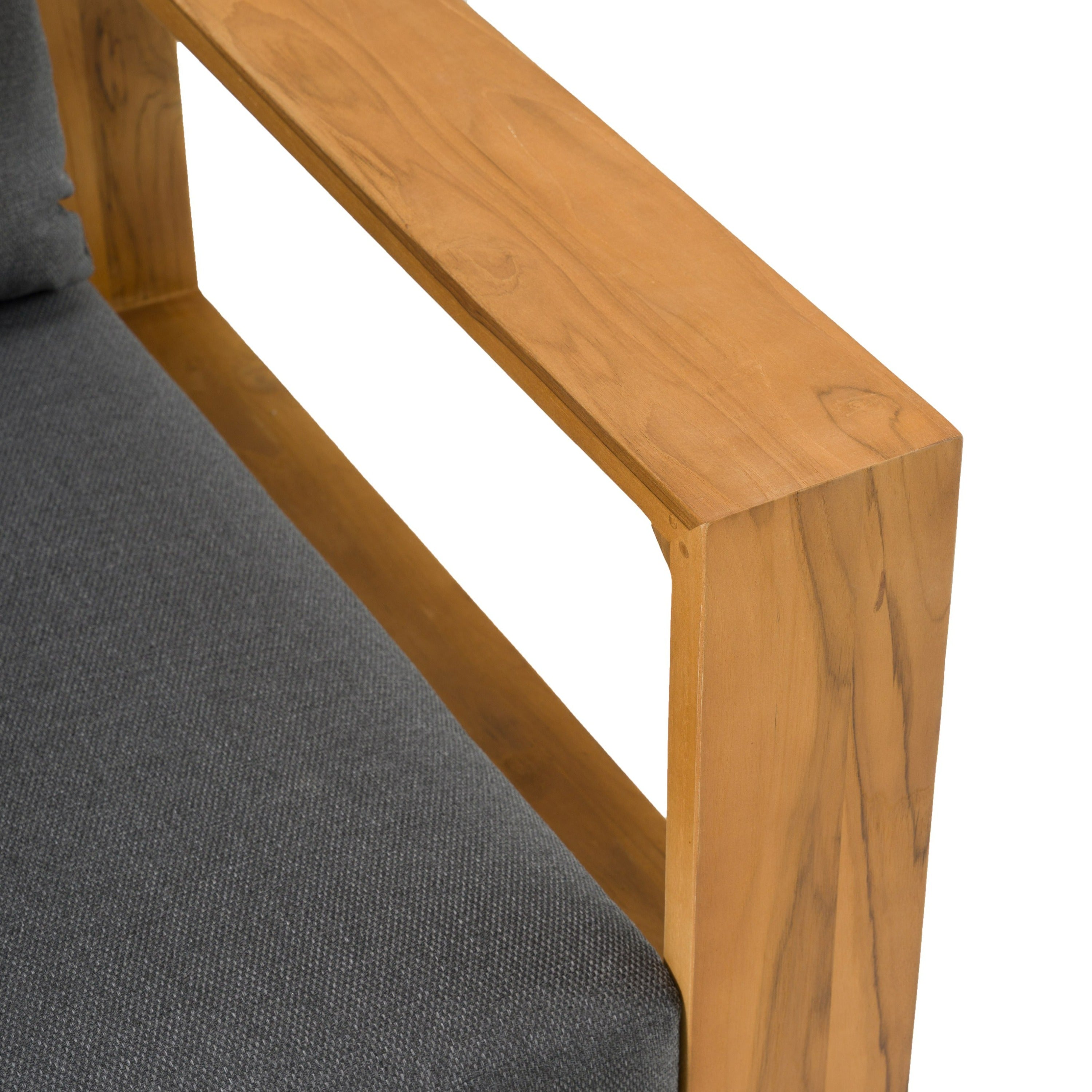 Renava Santorini Outdoor Grey Olefin Fabric & Natural Teak Sofa Set Model VGEF-CROVIE-SET