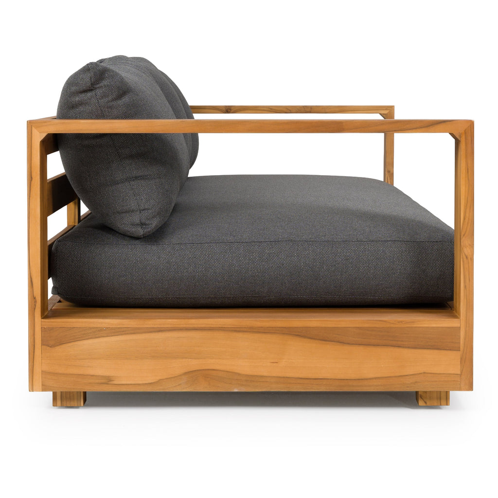 Renava Santorini Outdoor Grey Olefin Fabric & Natural Teak Sofa Set Model VGEF-CROVIE-SET