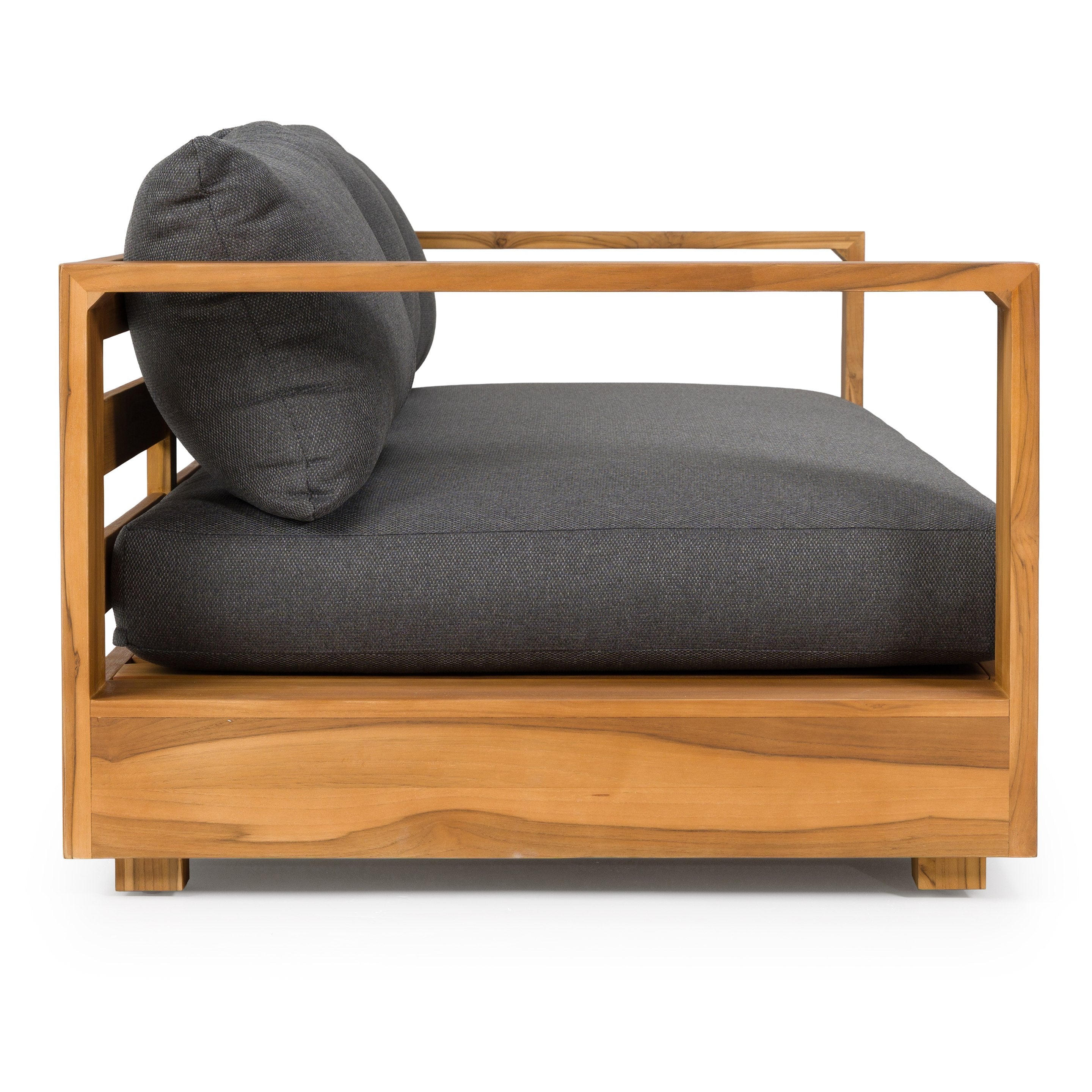 Renava Santorini Outdoor Grey Olefin Fabric & Natural Teak Sofa Set Model VGEF-CROVIE-SET