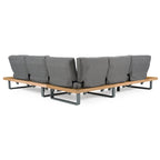 Renava Skaros Outdoor Grey Olefin Fabric & Eucalyptus Sectional Sofa & Coffee Table Set Model VGEF-BOSTON-SEC