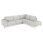 Lamod Italia Soho Italian Right Facing Light Grey Nirvana Leather Sectional Sofa Model VGCCSOHO-RAF-LTGRY-SECT