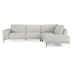 Lamod Italia Soho Italian Right Facing Light Grey Nirvana Leather Sectional Sofa Model VGCCSOHO-RAF-LTGRY-SECT