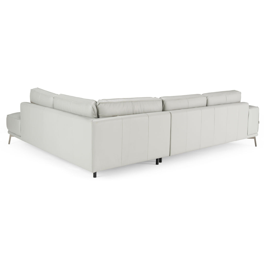 Lamod Italia Soho Italian Right Facing Light Grey Nirvana Leather Sectional Sofa Model VGCCSOHO-RAF-LTGRY-SECT