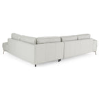 Lamod Italia Soho Italian Right Facing Light Grey Nirvana Leather Sectional Sofa Model VGCCSOHO-RAF-LTGRY-SECT