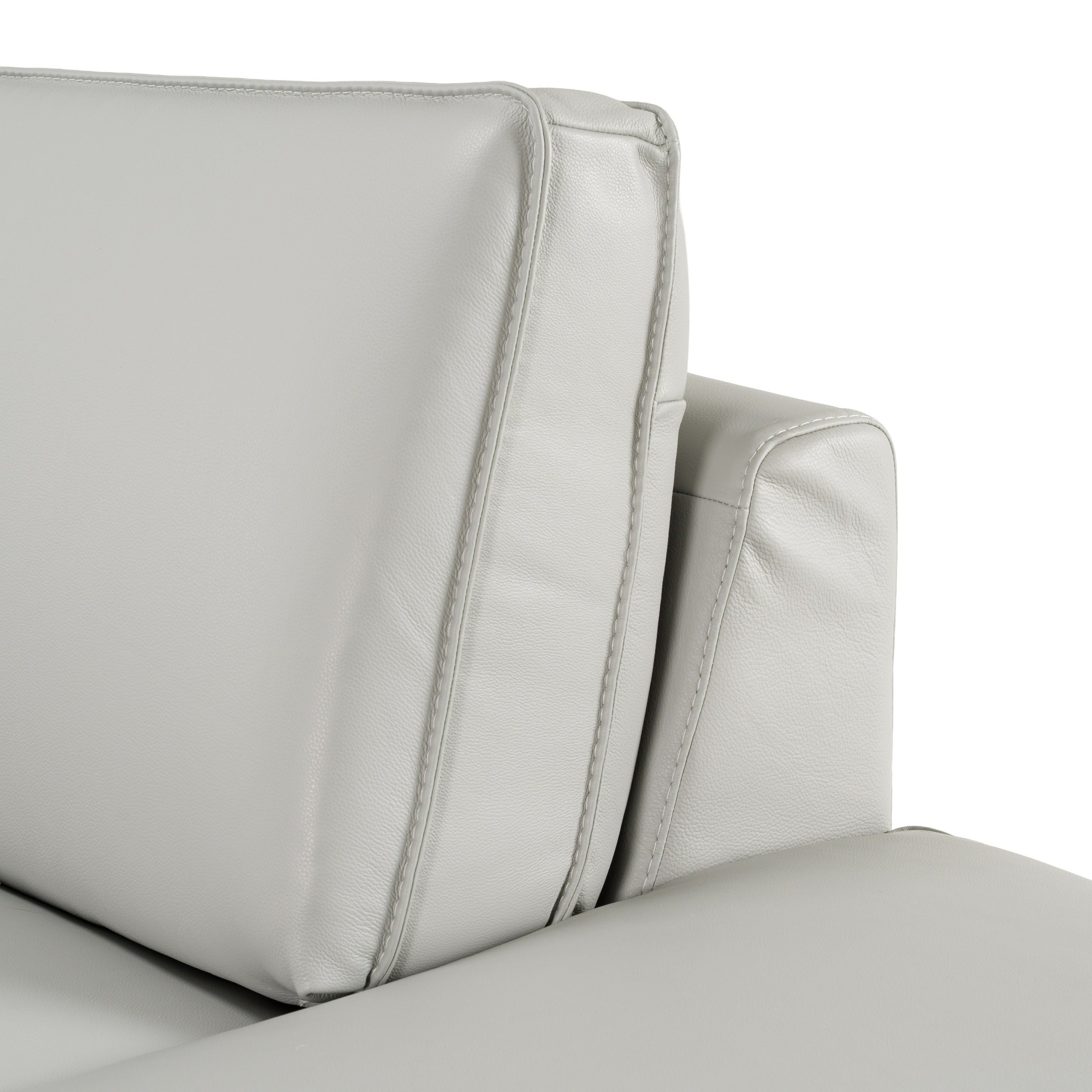 Lamod Italia Soho Italian Right Facing Light Grey Nirvana Leather Sectional Sofa Model VGCCSOHO-RAF-LTGRY-SECT