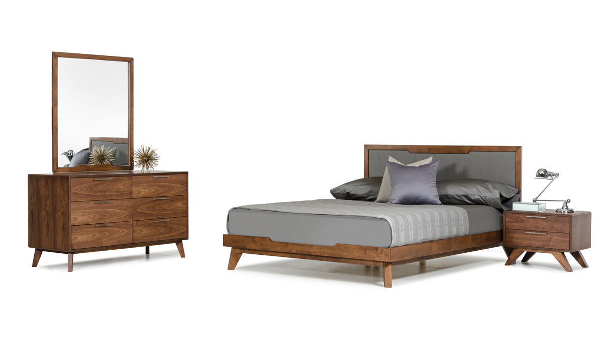 Nova Domus Soria Mid Century Grey & Walnut Bedroom Set Model VGMASORIA-SET