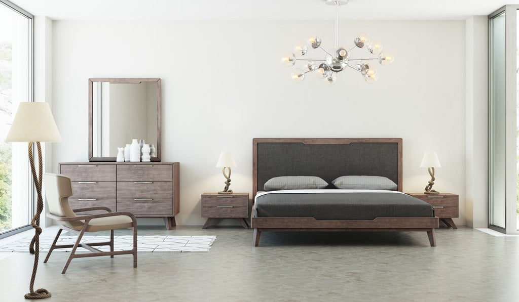 Nova Domus Soria Mid Century Grey & Walnut Bedroom Set Model VGMASORIA-SET