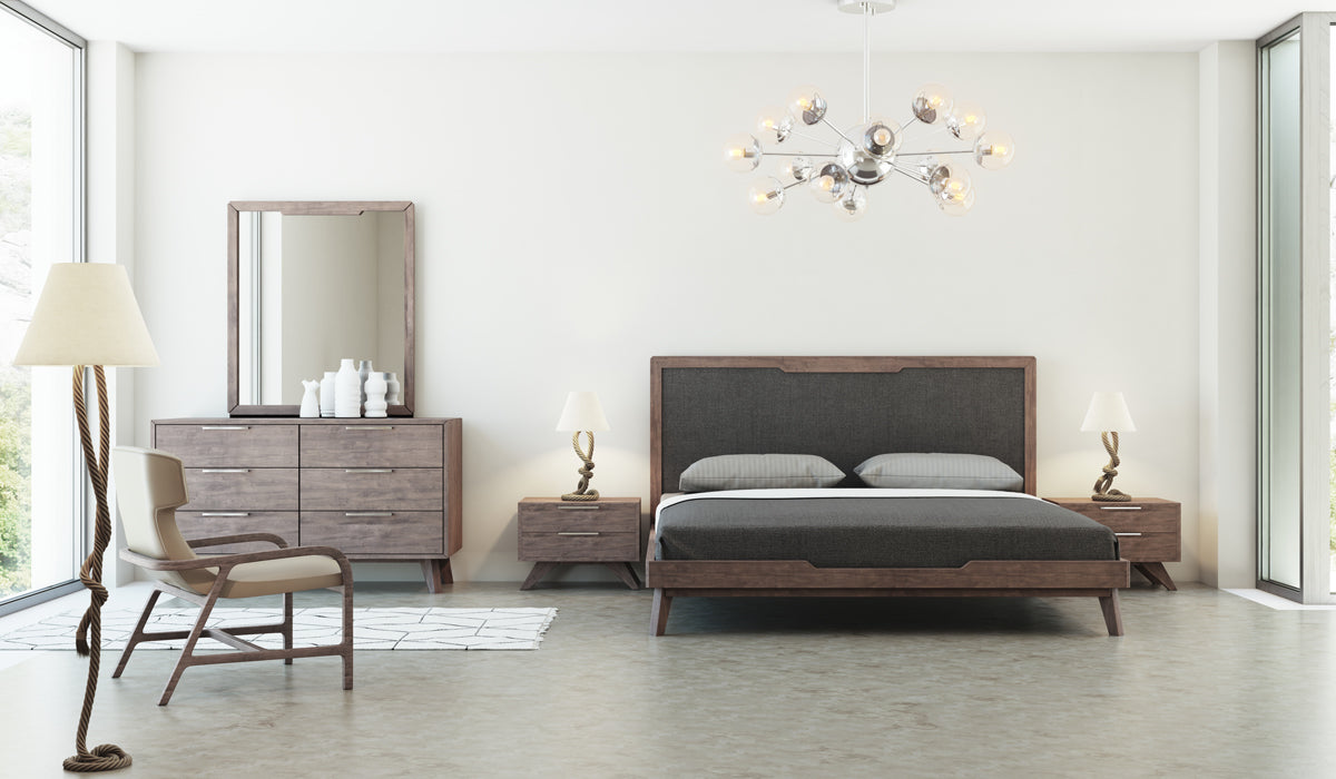 Nova Domus Soria Mid Century Grey & Walnut Bedroom Set Model VGMASORIA-SET