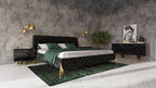 Modrest Legend Modern Black Velvet & Gold Bed Model VGVCBD8111-BLKGLD