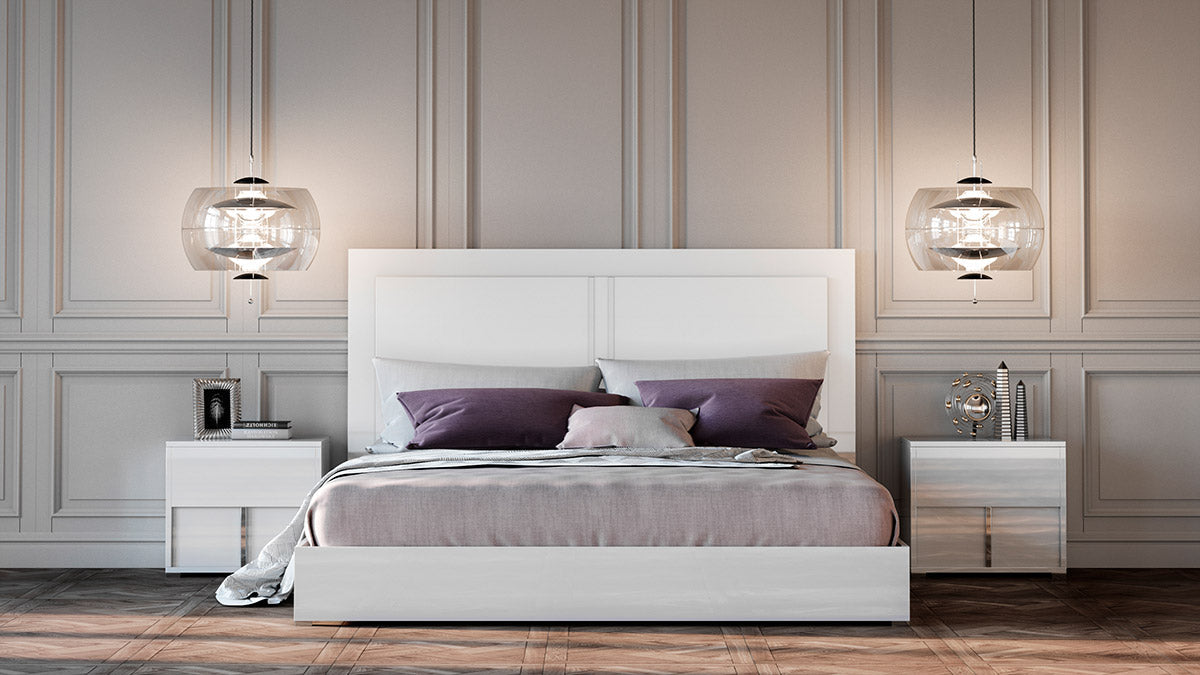 Modrest Nicla Italian Modern White Bed Model VGACNICLA-BED