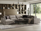 Divani Casa Vicki Modern Grey Fabric Modular Sectional Sofa & Ottoman Model VGKK-KF.8033-SECT-MUSH