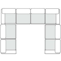 Divani Casa Vicki Modern Grey Fabric Modular Sectional Sofa 8 Piece Sectional Model VGKK-KF.8033-SECT-GRY-8-Piece Sectional