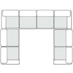 Divani Casa Vicki Modern Grey Fabric Modular Sectional Sofa 8 Piece Sectional Model VGKK-KF.8033-SECT-GRY-8-Piece Sectional